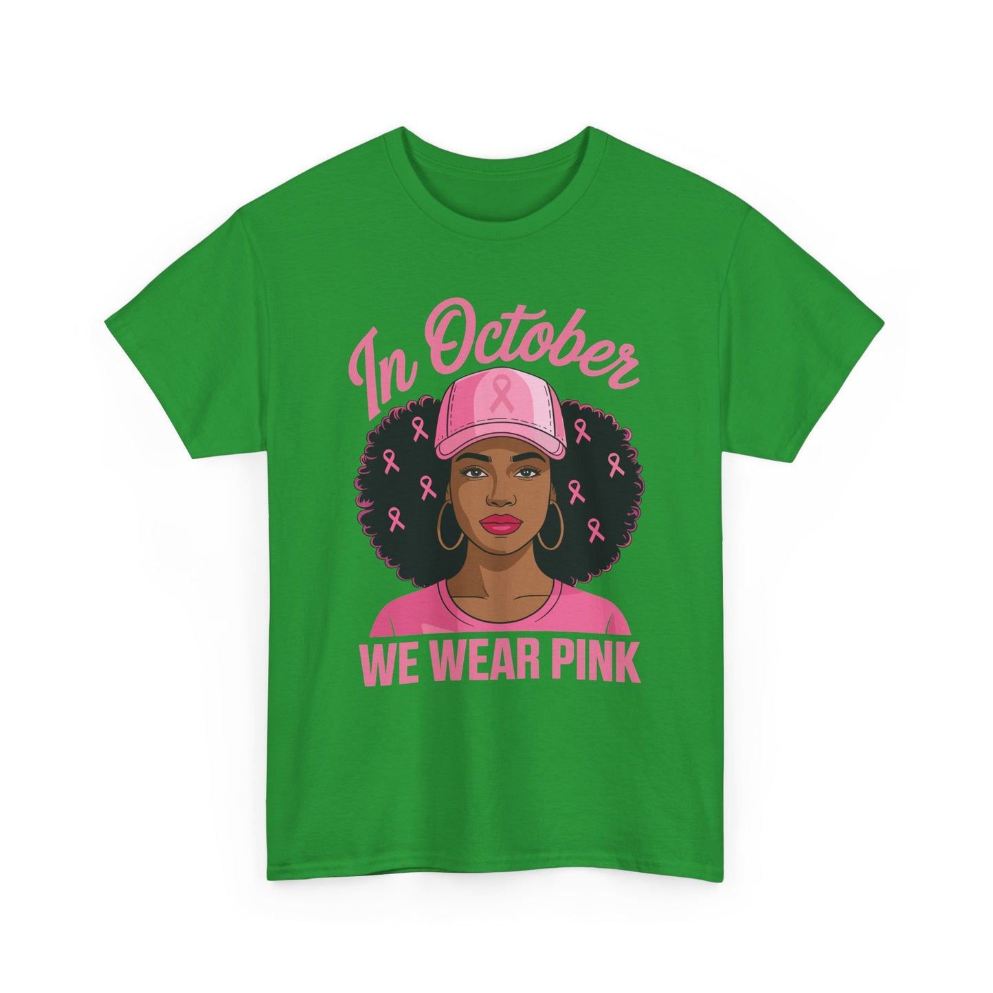In October We Wear Pink Black Women Breast Cancer Awareness T-Shirt