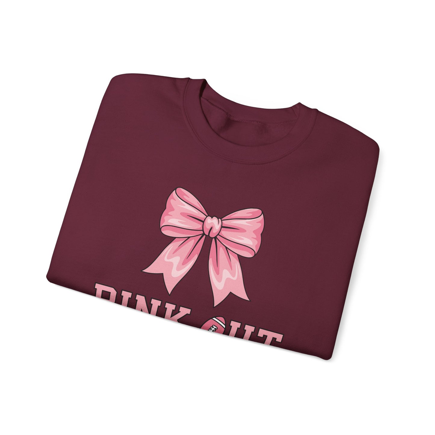 Pink Out Football Bow Preppy Breast Cancer Awareness Women Sweatshirt