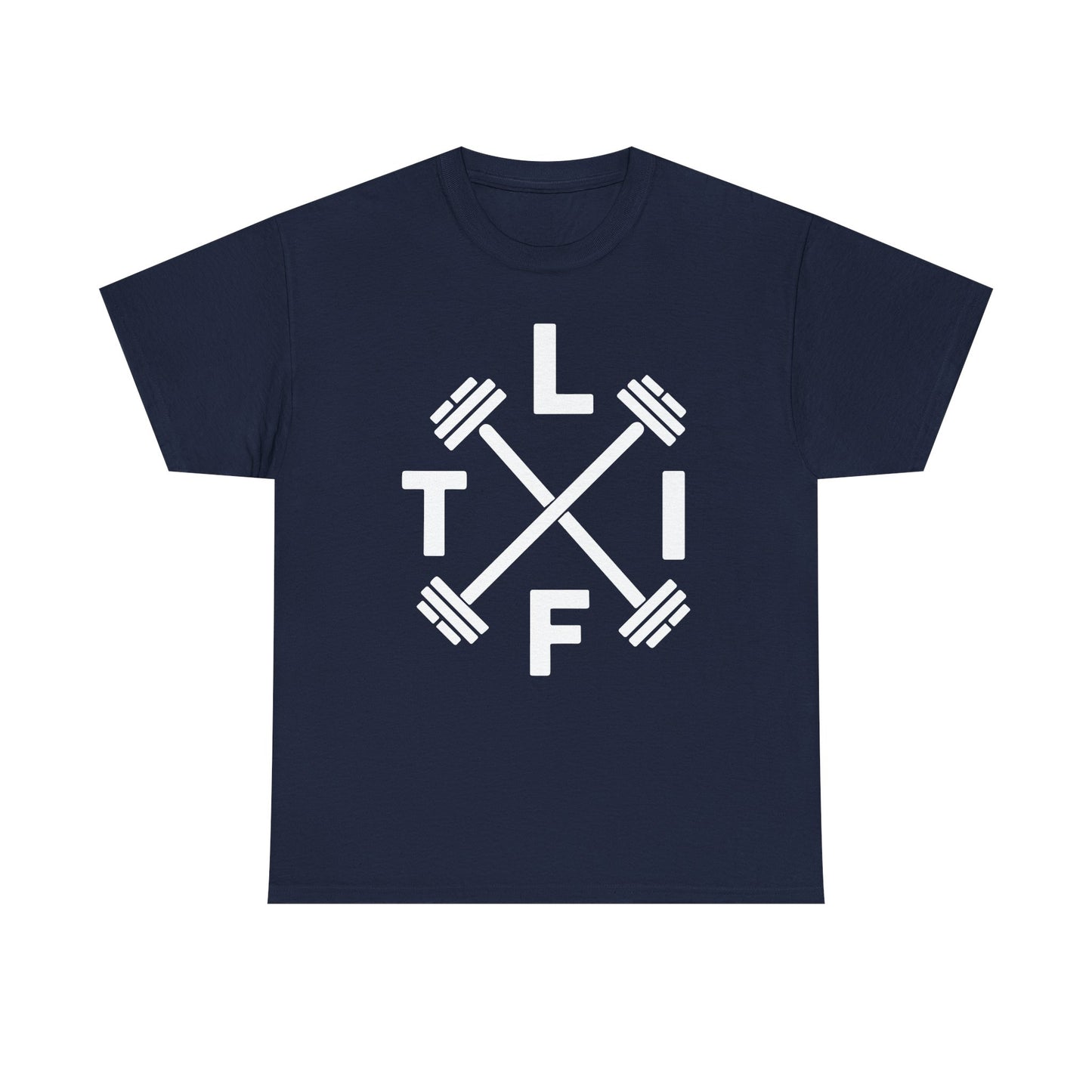 LIFT Weightlifting Fitness Barbells Crossed Circle T-Shirt