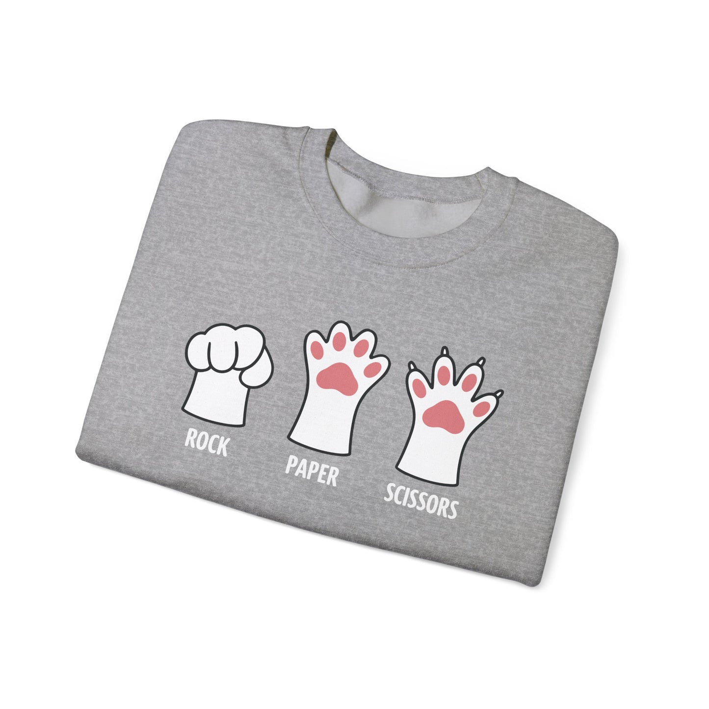 Funny Introvert Cat Animal Rescue Rock Paper Scissors Cute Paw Cat Sweatshirt