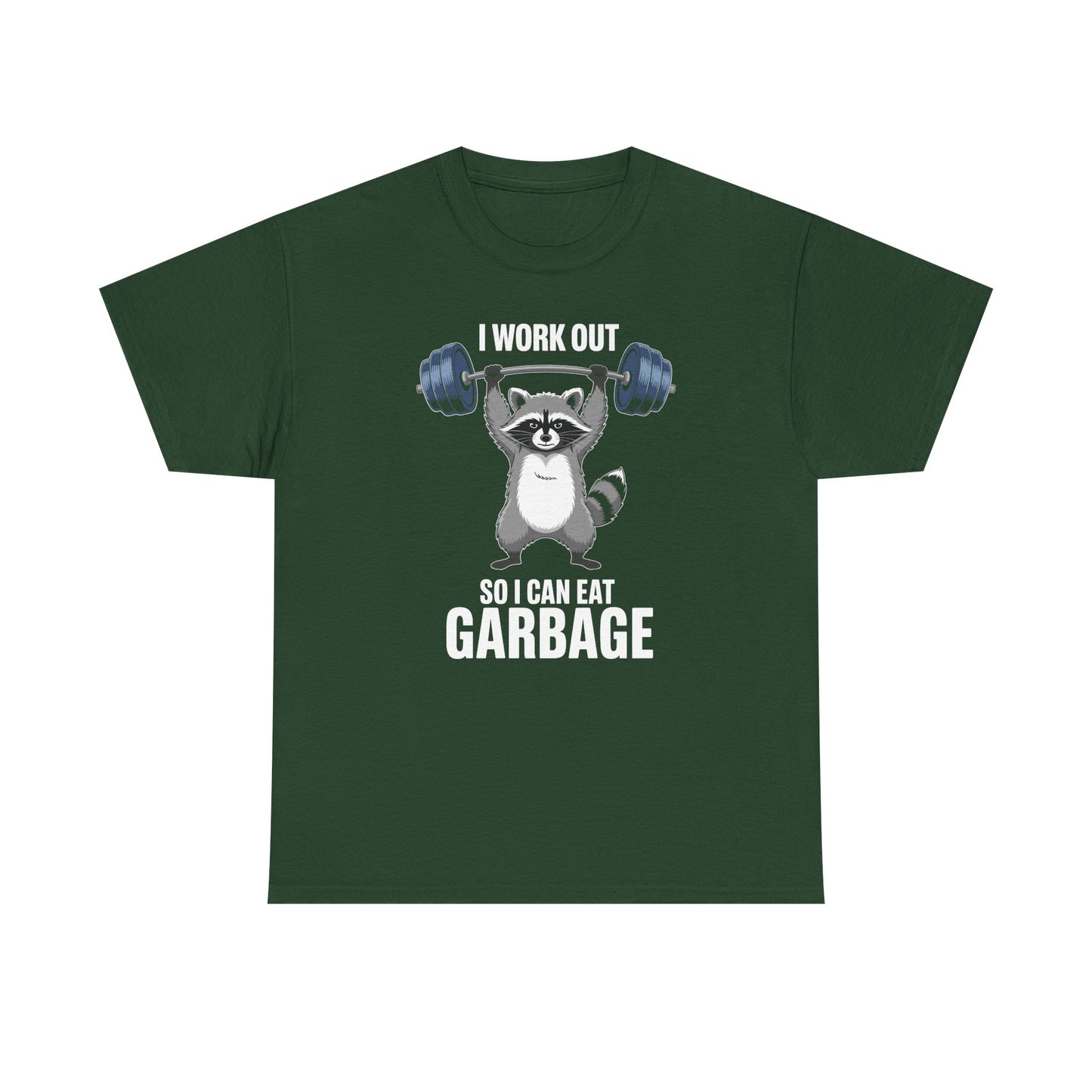 Raccoon Deadlift Bodybuilding Animal Funny Gym Fitness T-Shirt