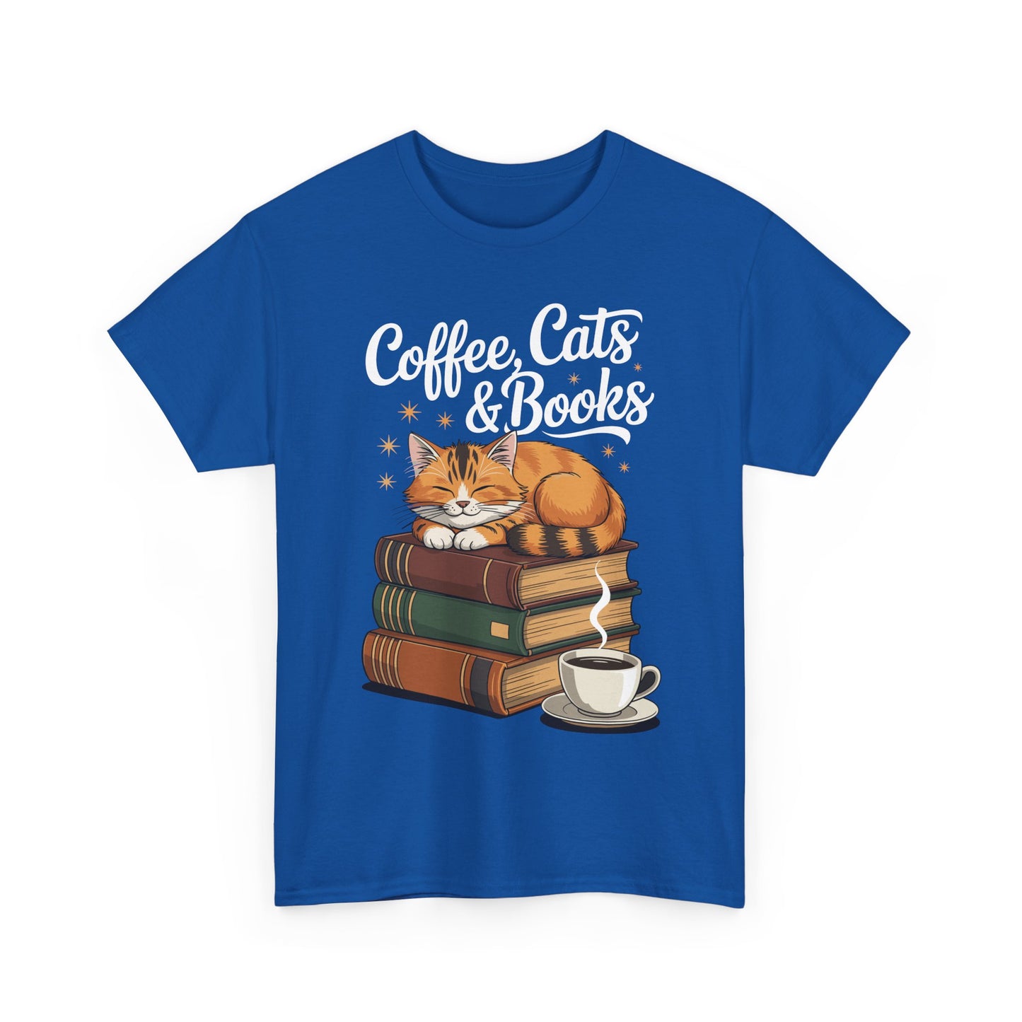 Coffee Cats & Books Lover Tee