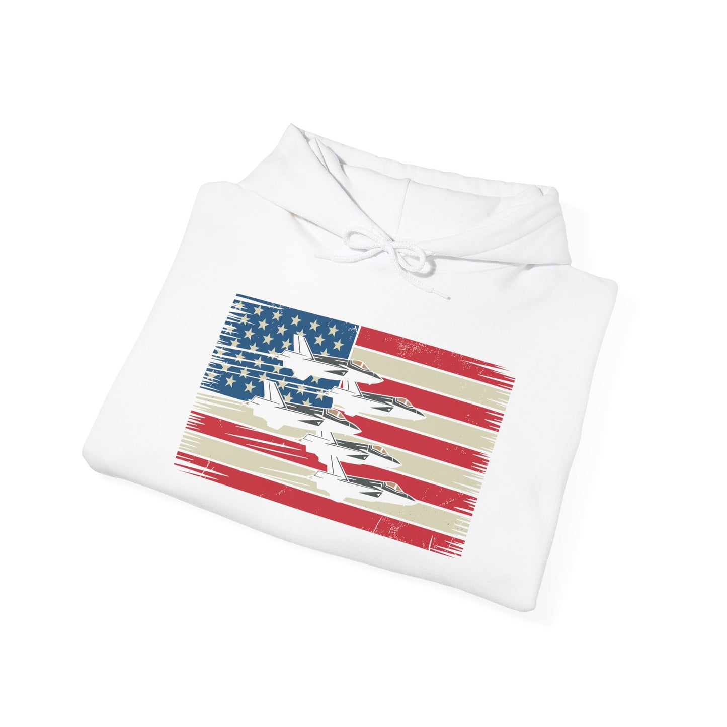 Vintage American Flag USA Fighter Jets 4th of July Patriotic Hoodie