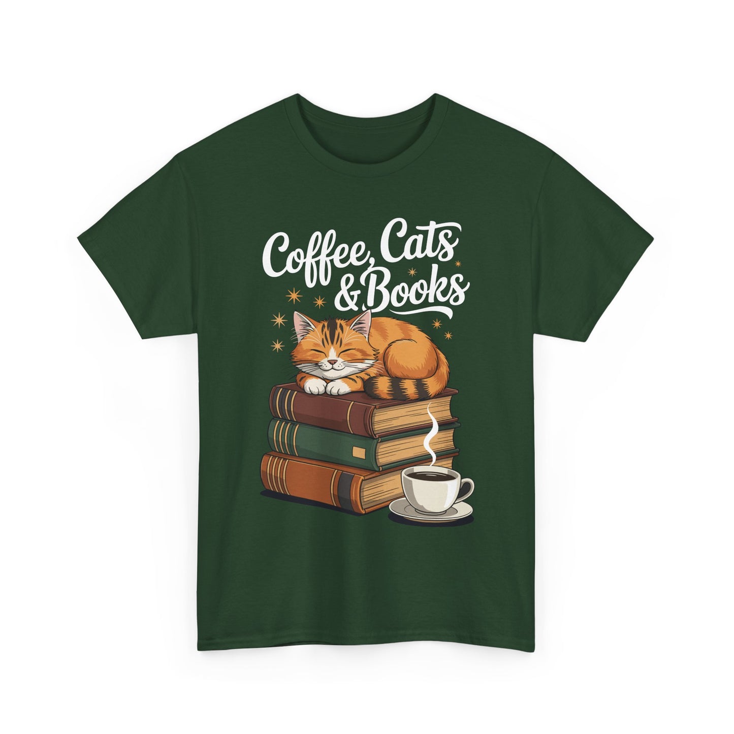Coffee Cats & Books Lover Tee