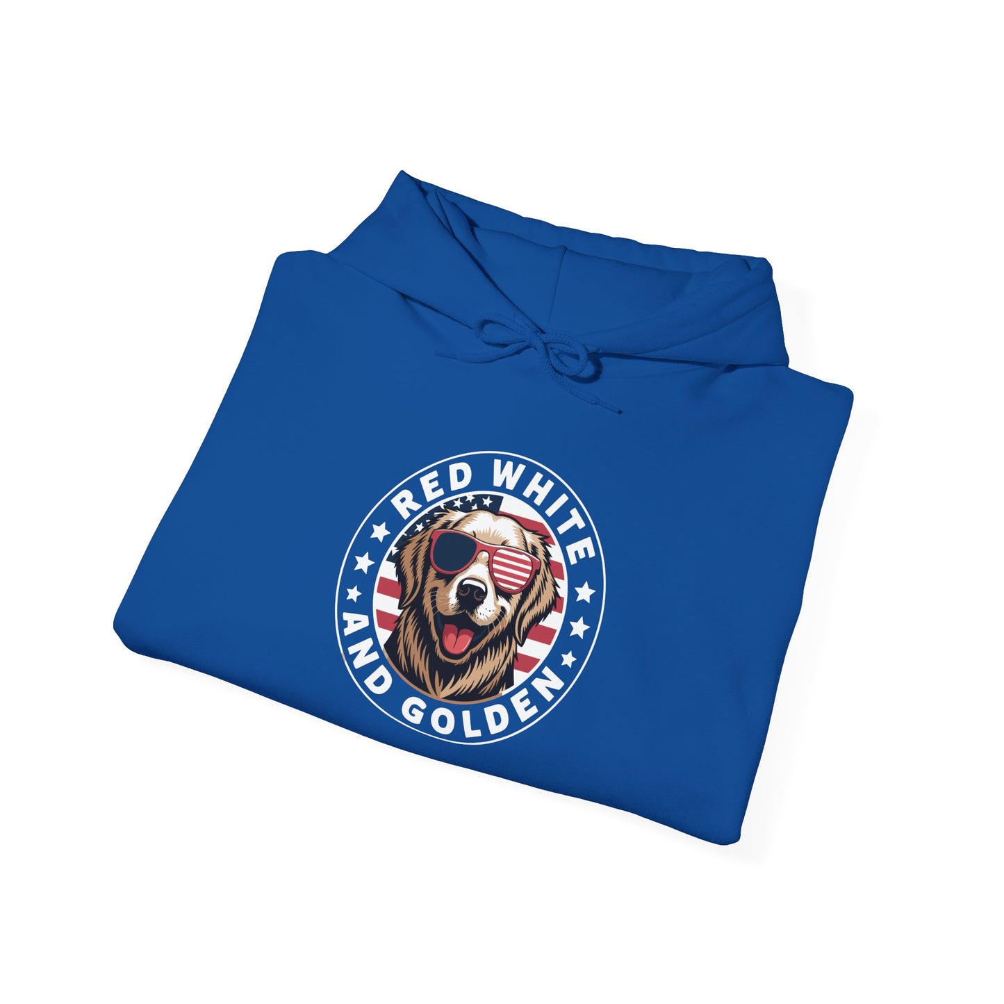 Red White Golden Retriever American Flag 4th of July Gift Hoodie