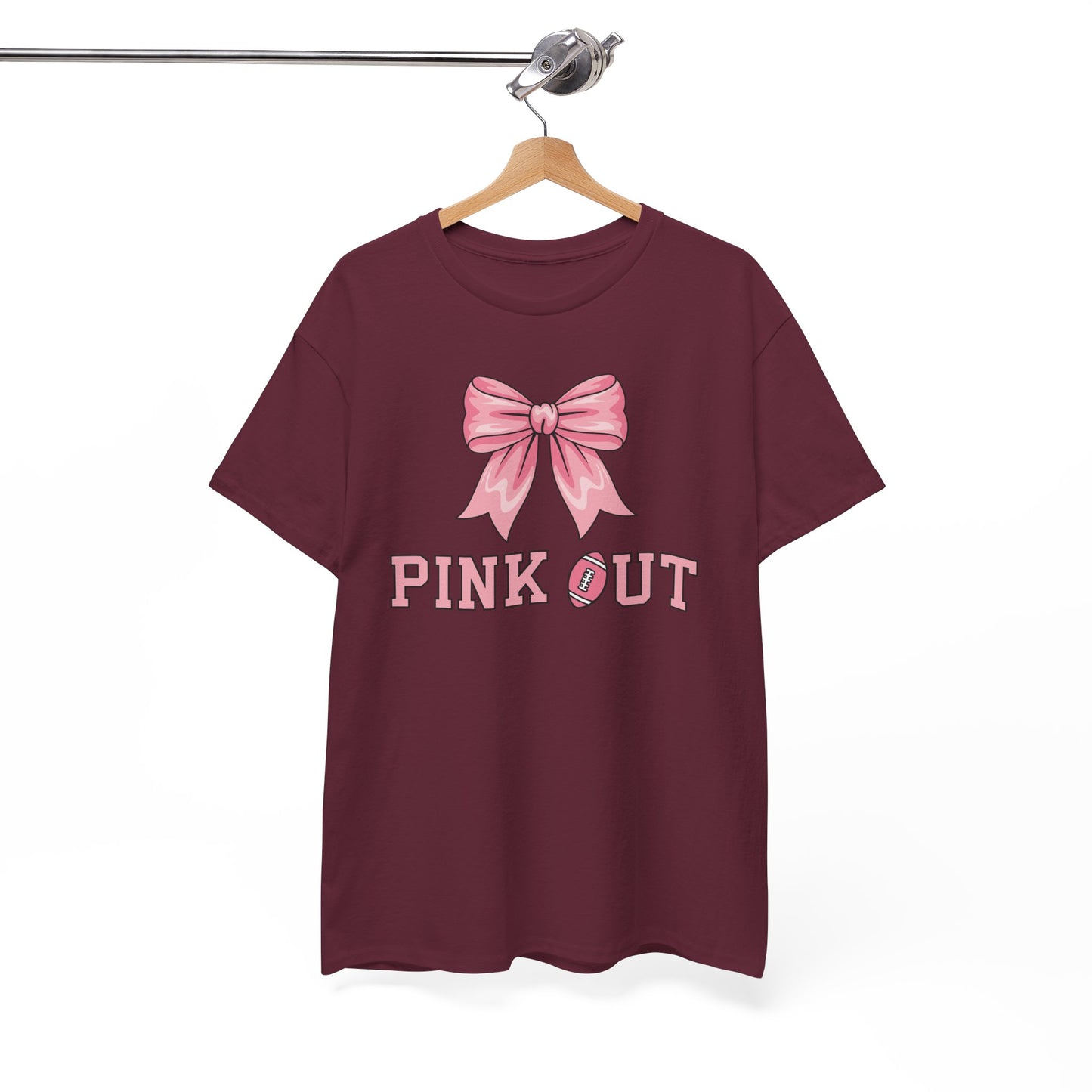 Pink Out Football Bow Preppy Breast Cancer Awareness Women T-Shirt
