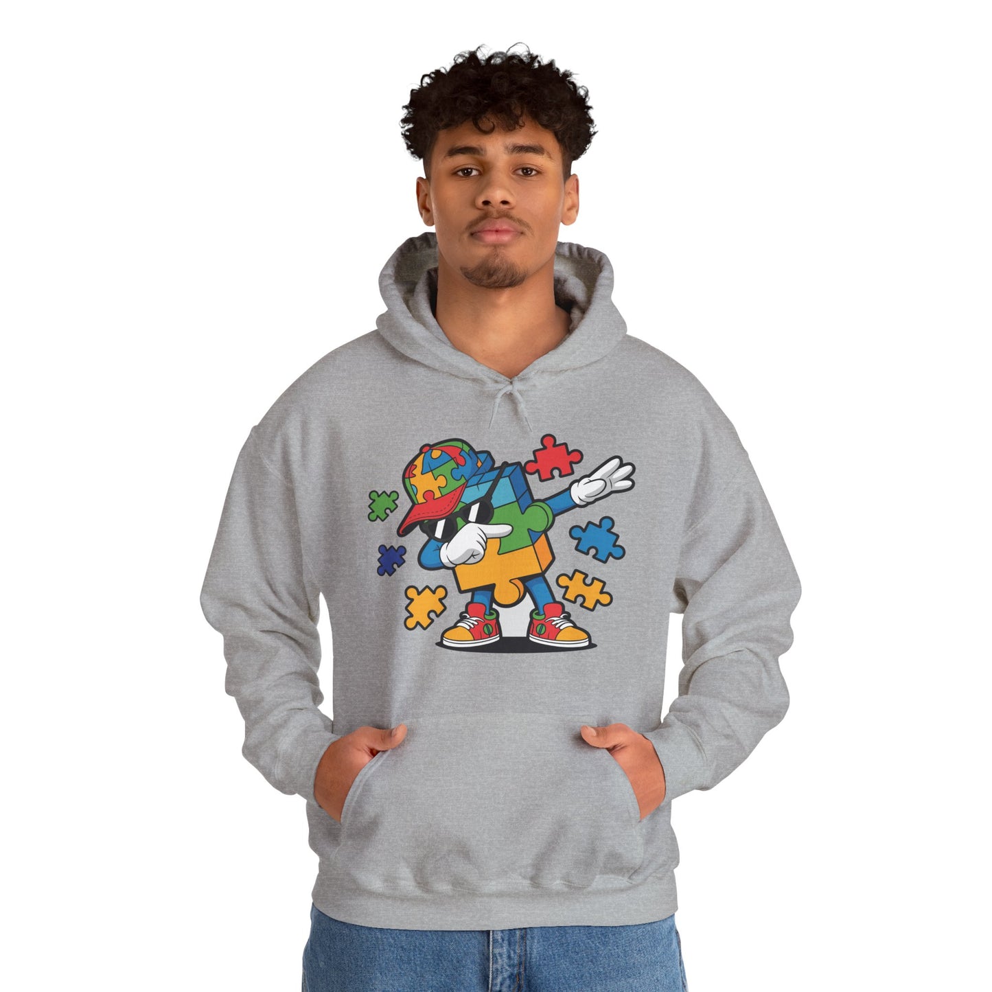 Dabbing Puzzle Autism Awareness Hoodie