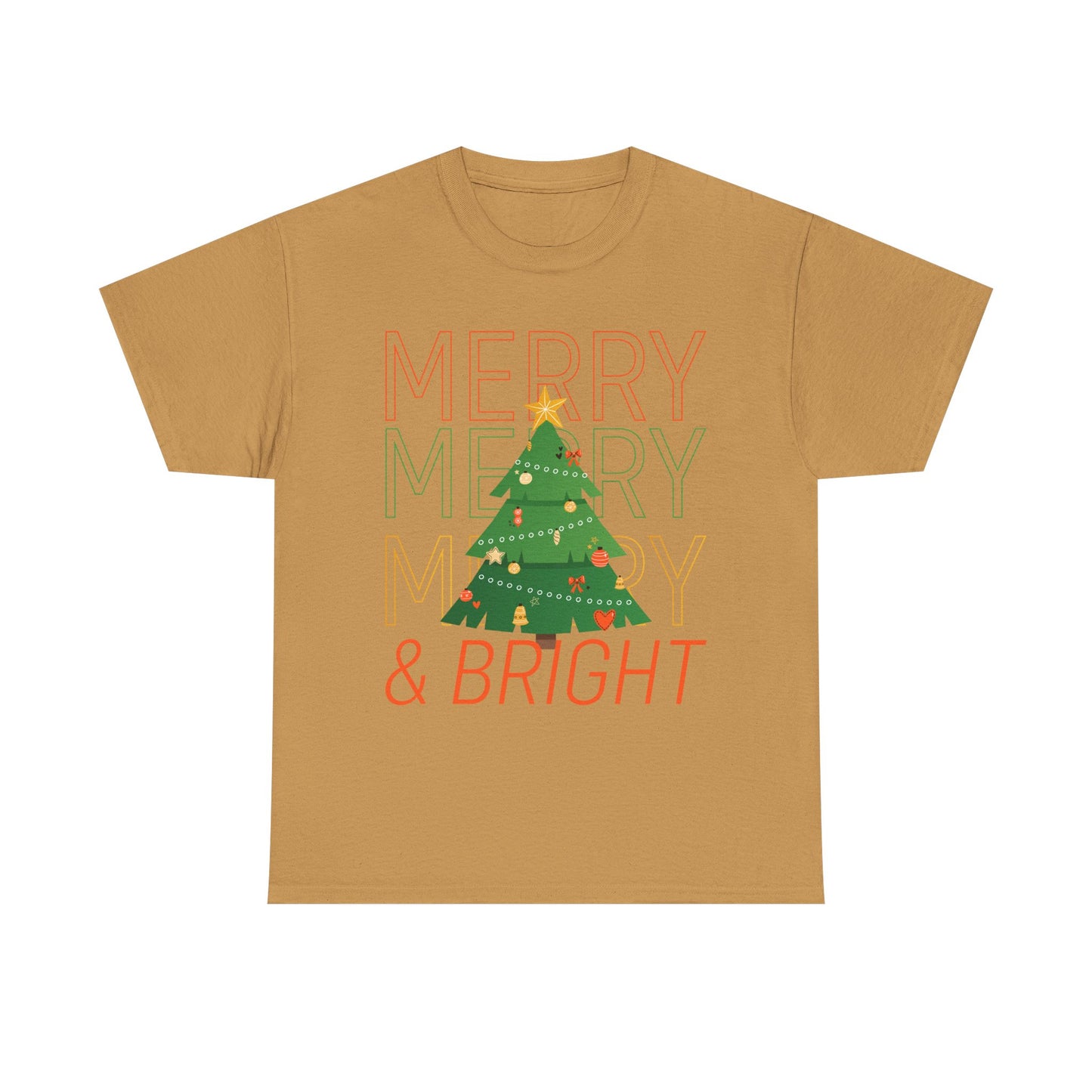 Merry and Bright Christmas Tee Cute Holiday Shirt for Men and Women