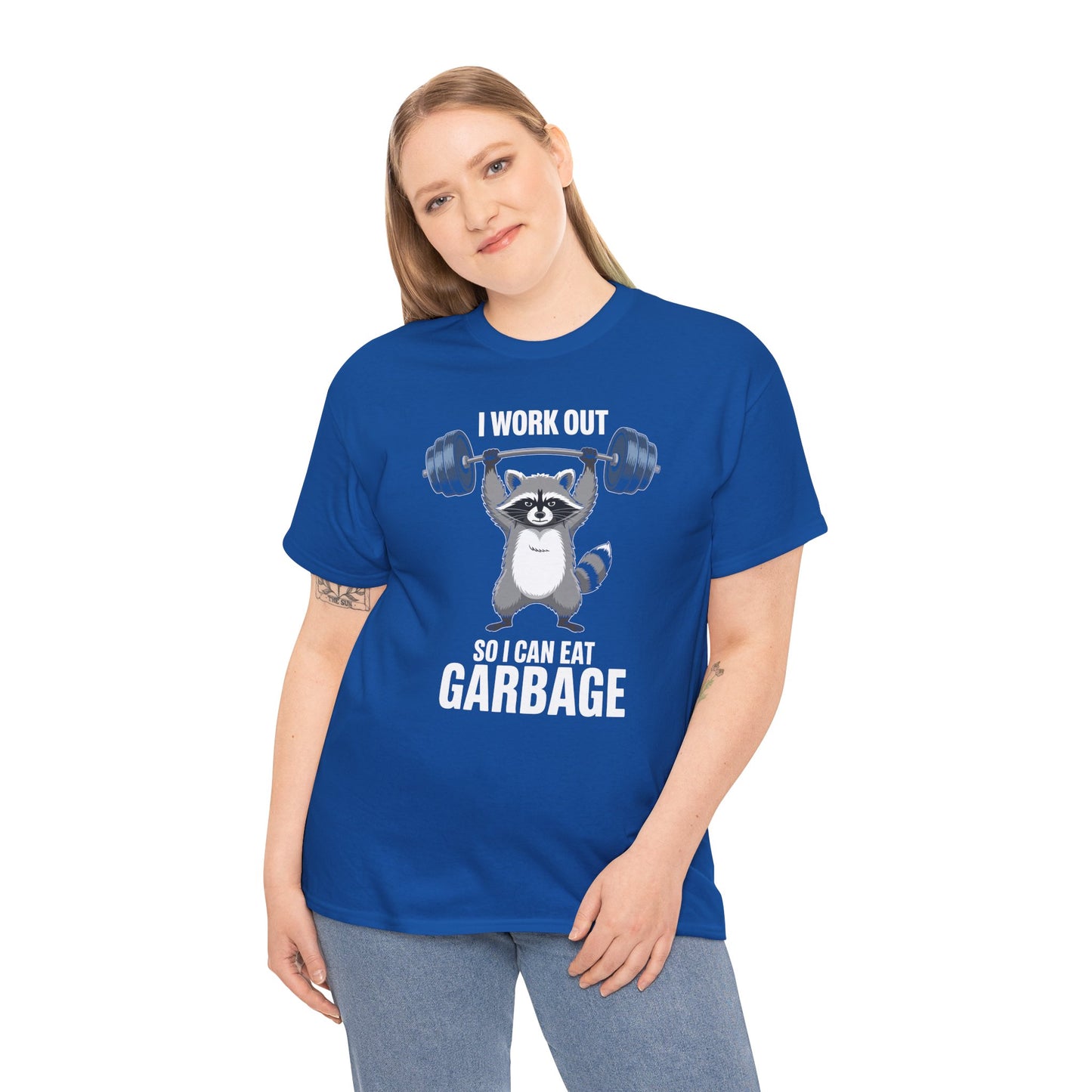 Raccoon Deadlift Bodybuilding Animal Funny Gym Fitness T-Shirt