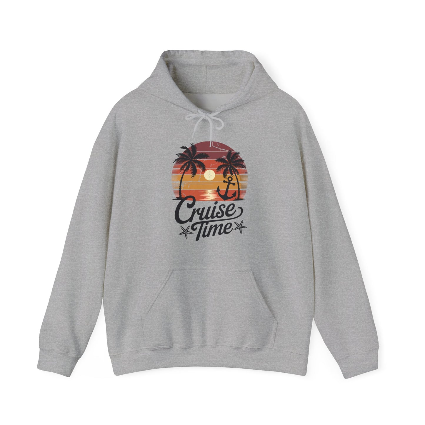 On Cruise Time Coconut Tree Graphic Summer Vacation Cruising Hoodie