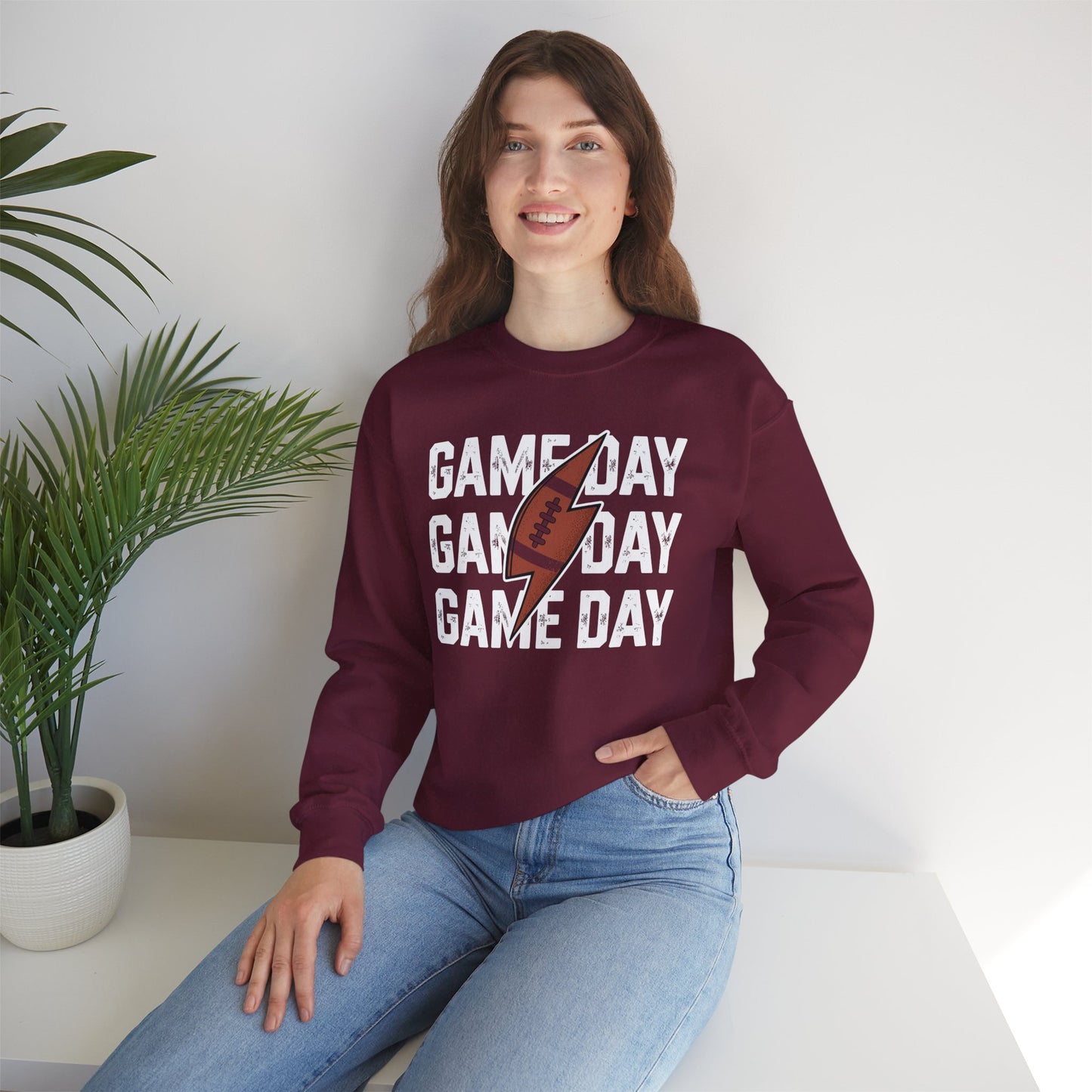 Vintage Game Day Football Lightning Bolt Funny Team Sport Sweatshirt