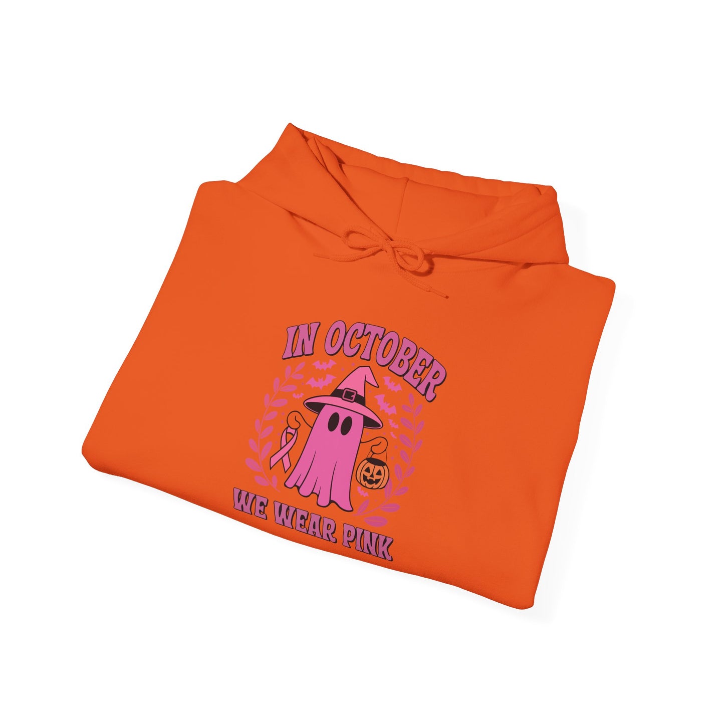 In October We Wear Pink Breast Cancer Awareness Halloween Hoodie