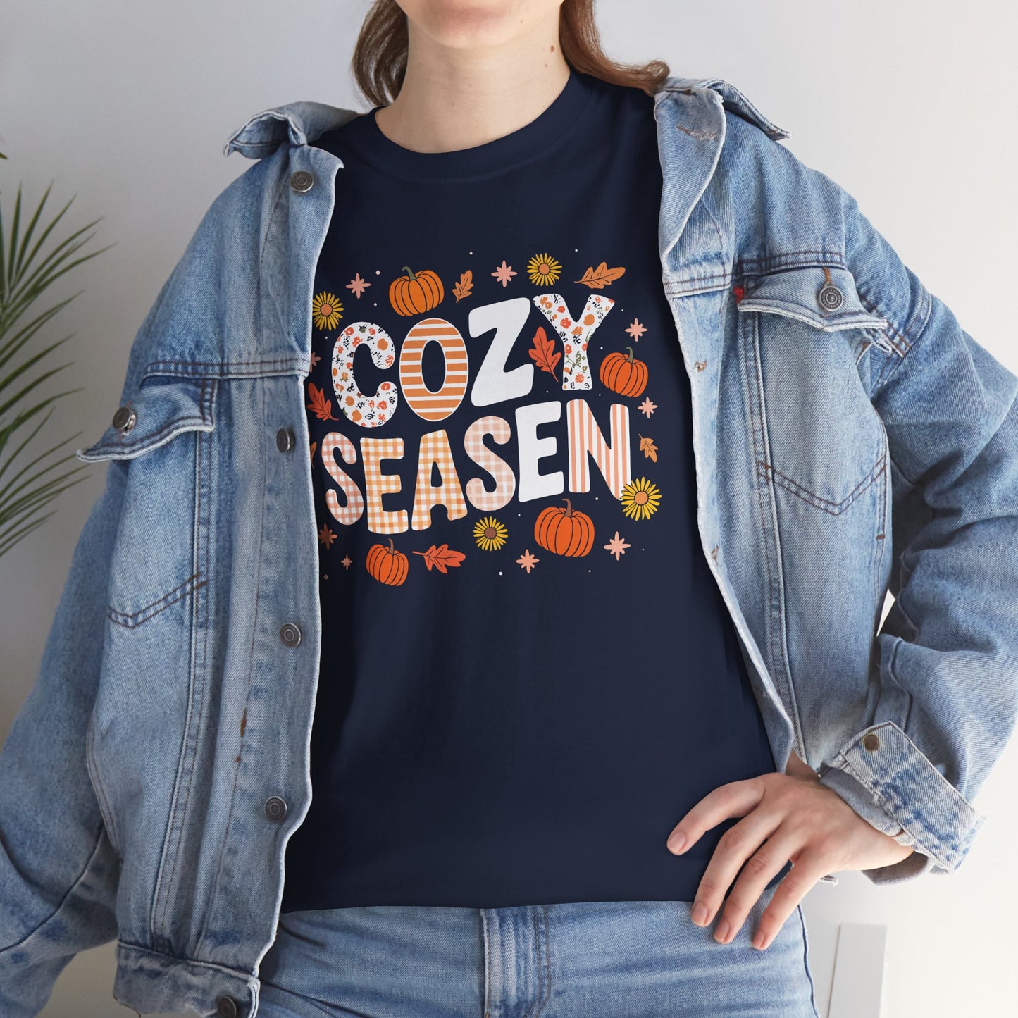 Cozy Season Autumn Fall Vibes Halloween Thanksgiving Pumpkin T-Shirt