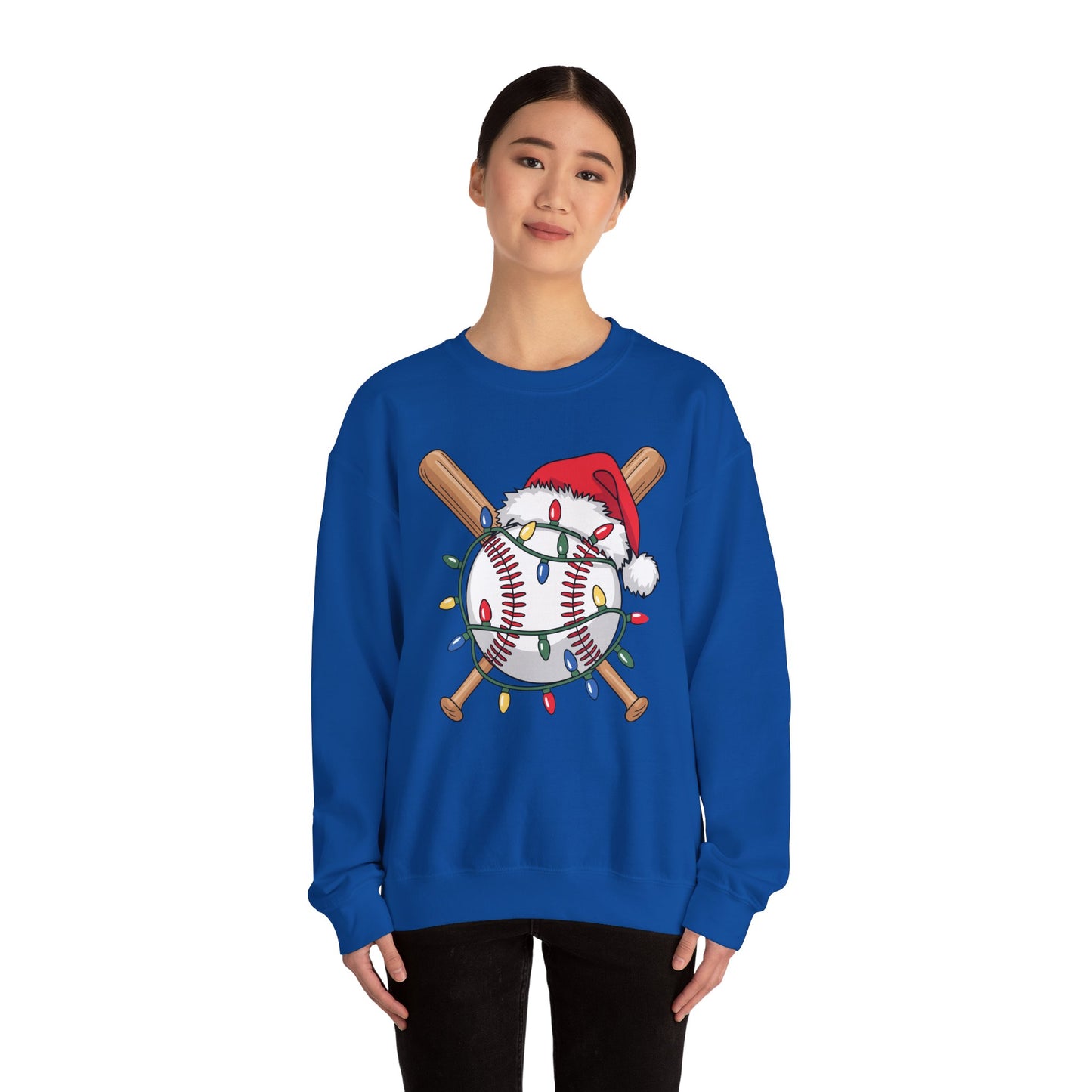 Santa Sports Design For Men Boys Christmas Baseball Player Sweatshirt