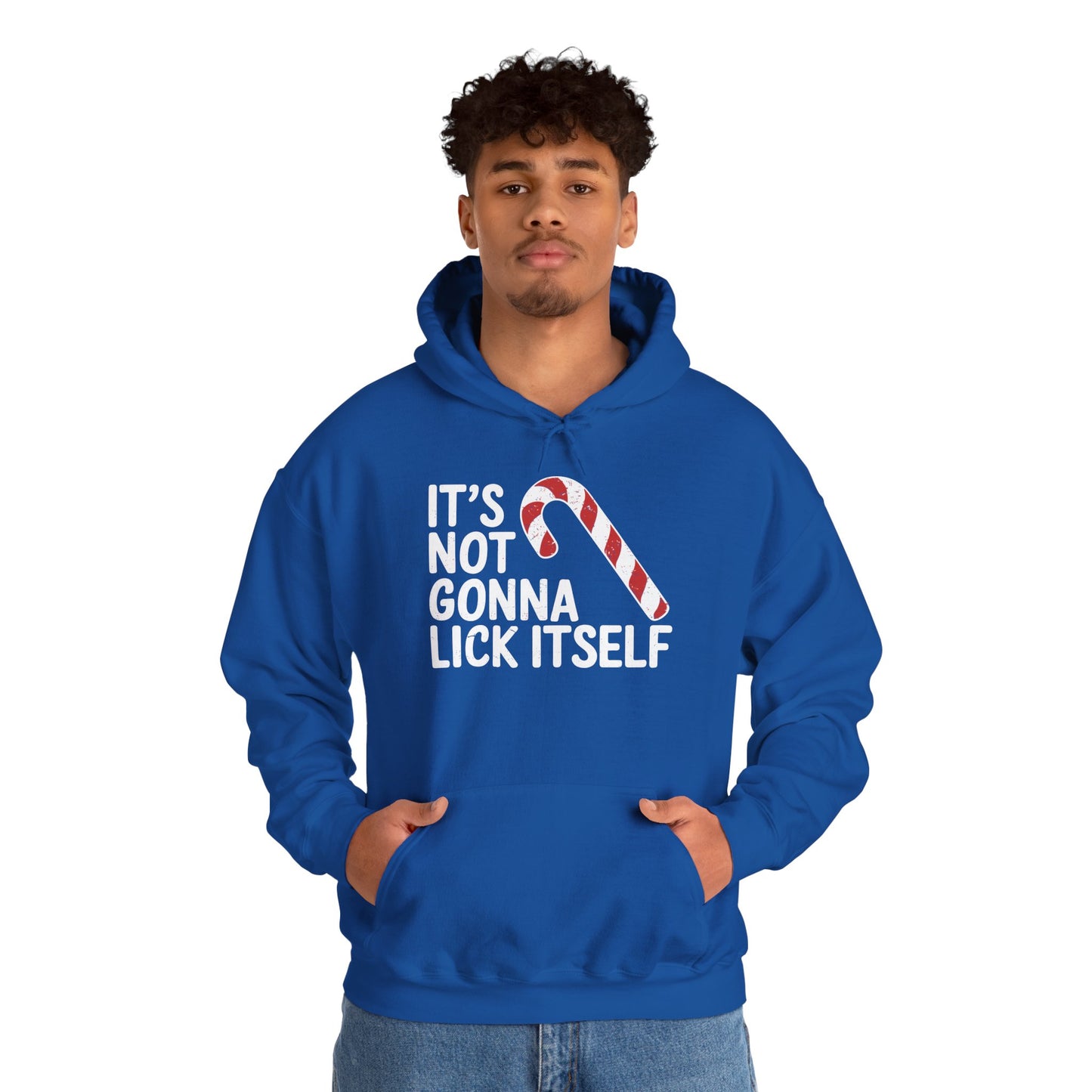 Funny Candy Cane Lick Itself Adult Christmas in July Gift Hoodie