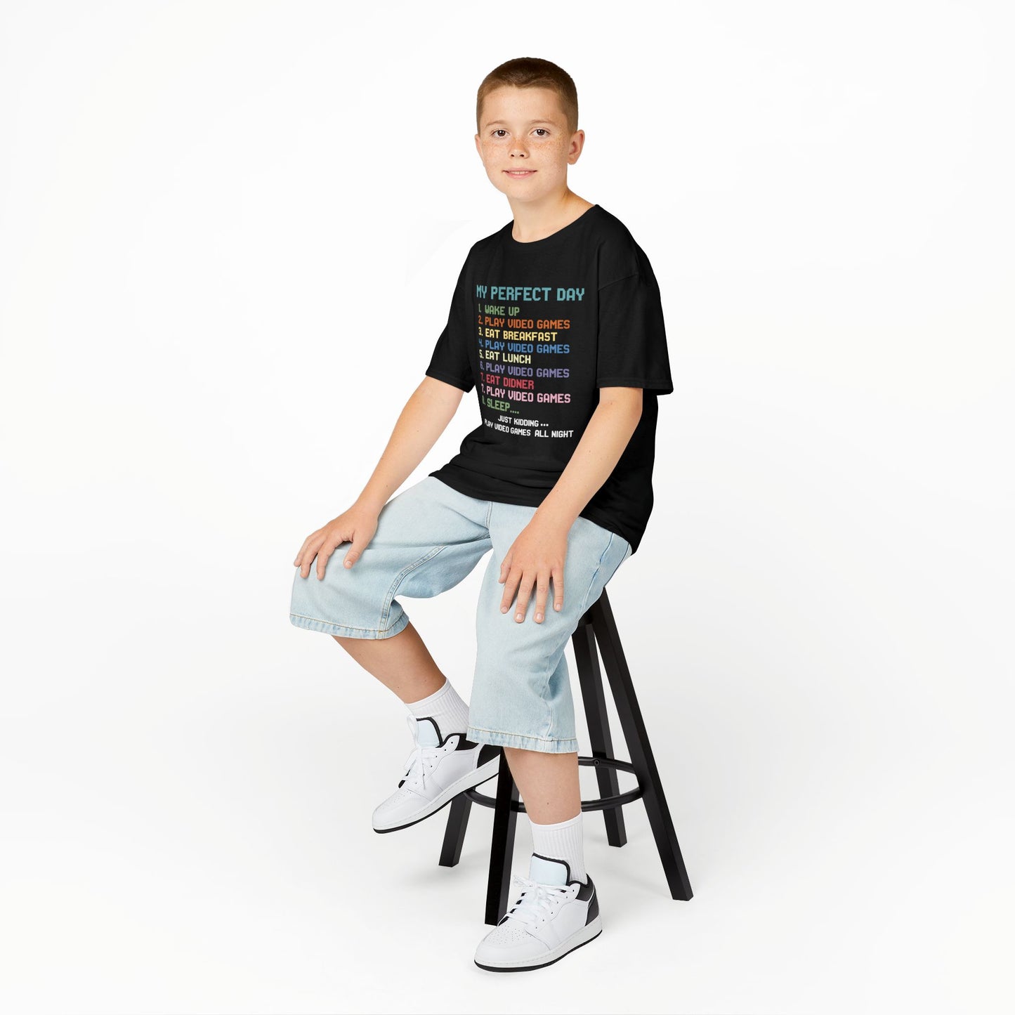 My Perfect Day Play Video Games Funny Gamer Kids T-Shirt