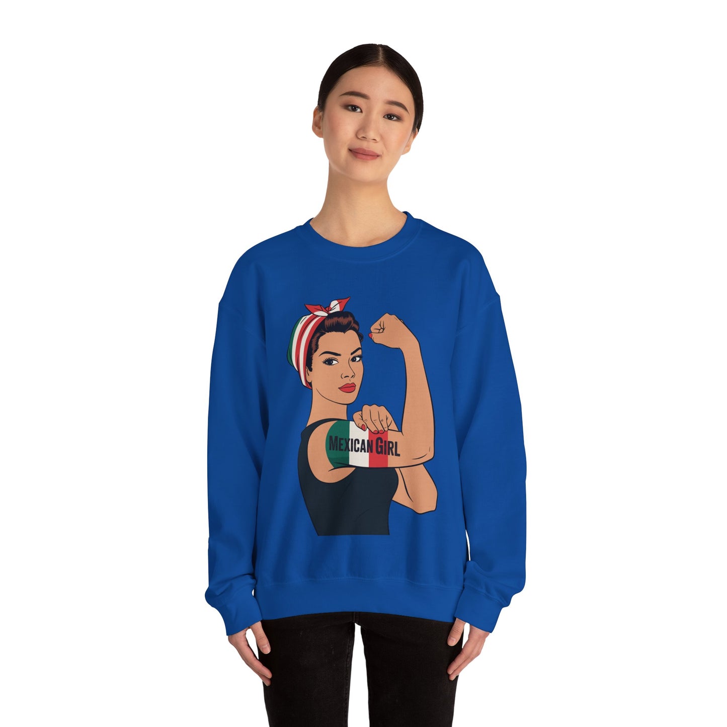 Mexican Girl Mujer Rosie Riveter Cinco De Mayo Fiesta Sweatshirt Women