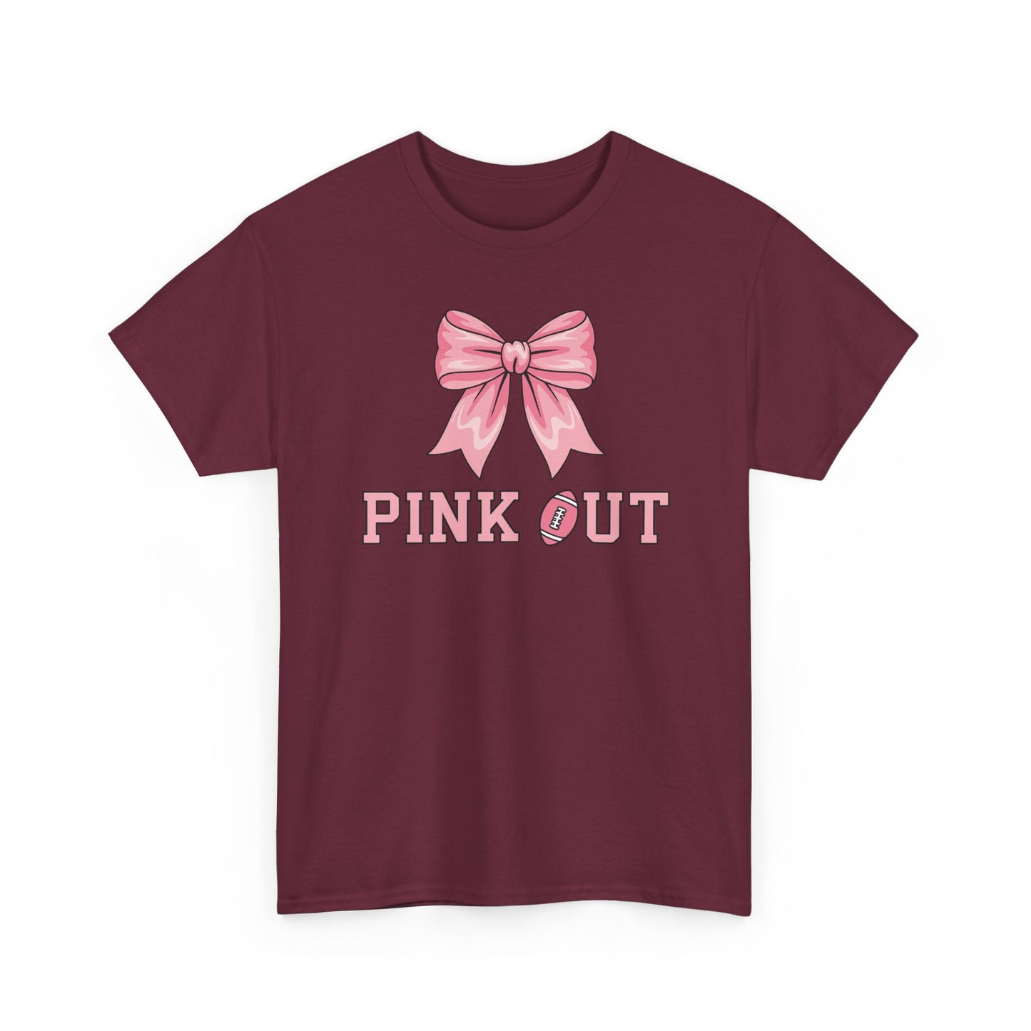 Pink Out Football Bow Preppy Breast Cancer Awareness Women T-Shirt