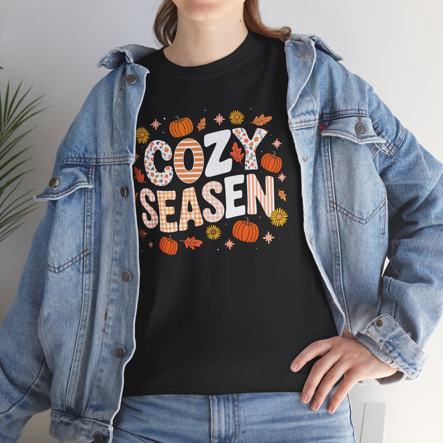 Cozy Season Autumn Fall Vibes Halloween Thanksgiving Pumpkin T-Shirt