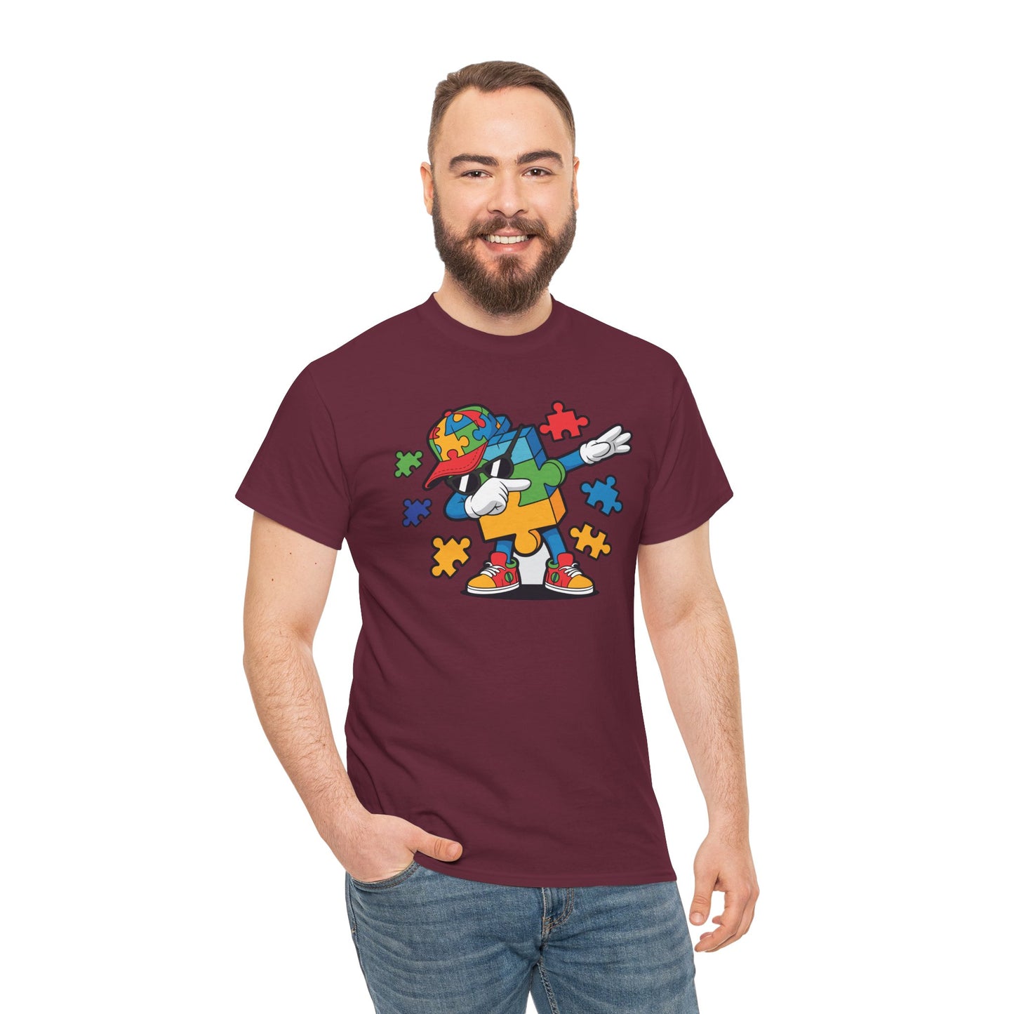 Dabbing Puzzle Autism Awareness T-Shirt