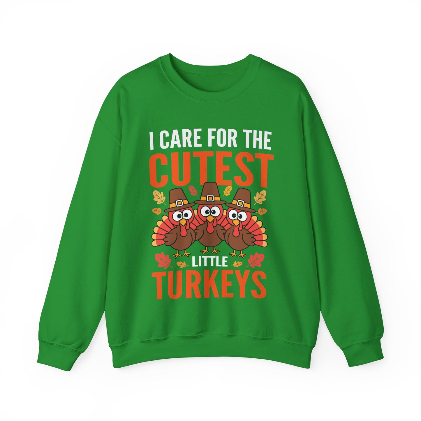 Care For Little Turkeys Nurse Fall Thanksgiving Scrub Top Sweatshirt