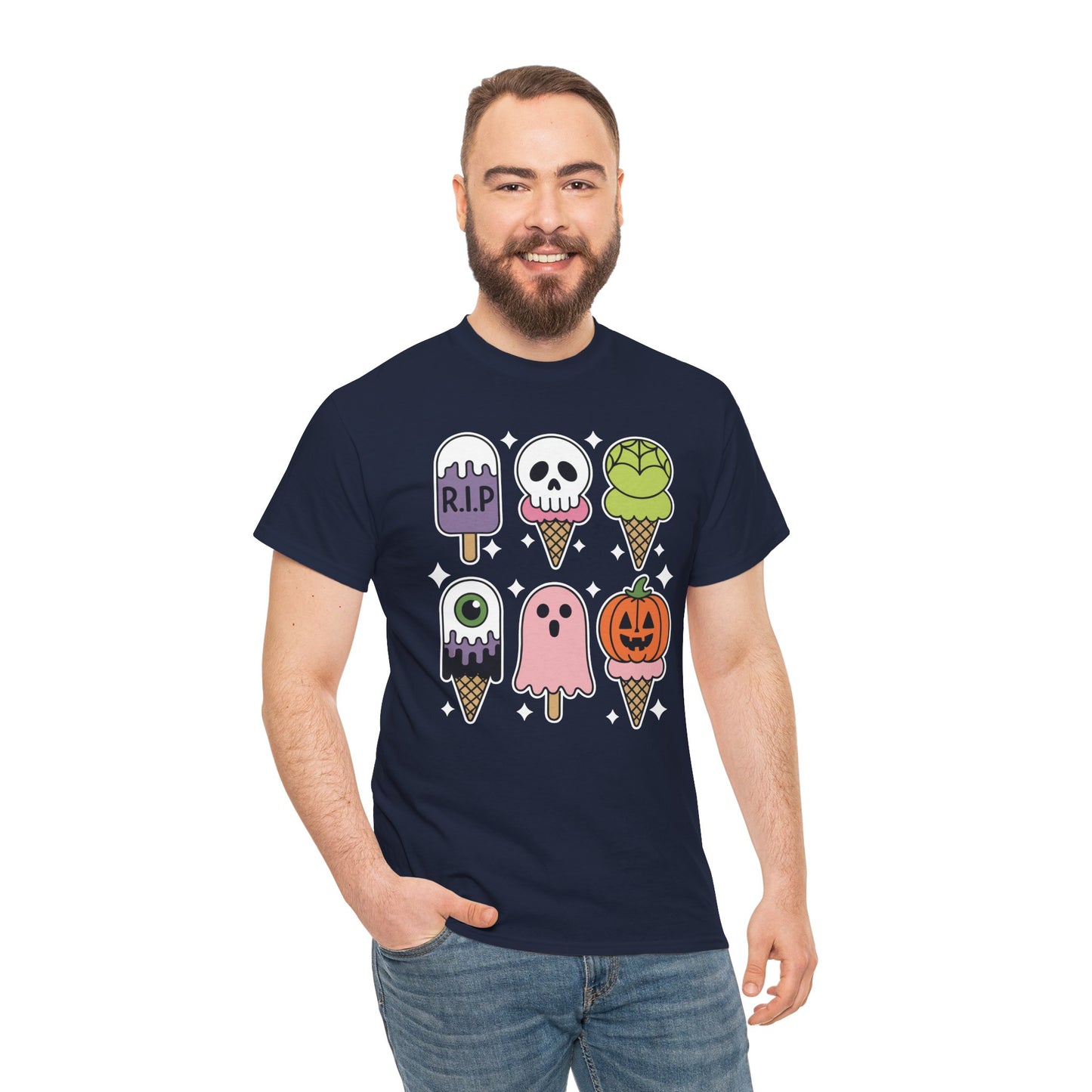 Horror Movie Summer Popsicle Halloween Ice Cream Summer-ween T-Shirt for Men Women