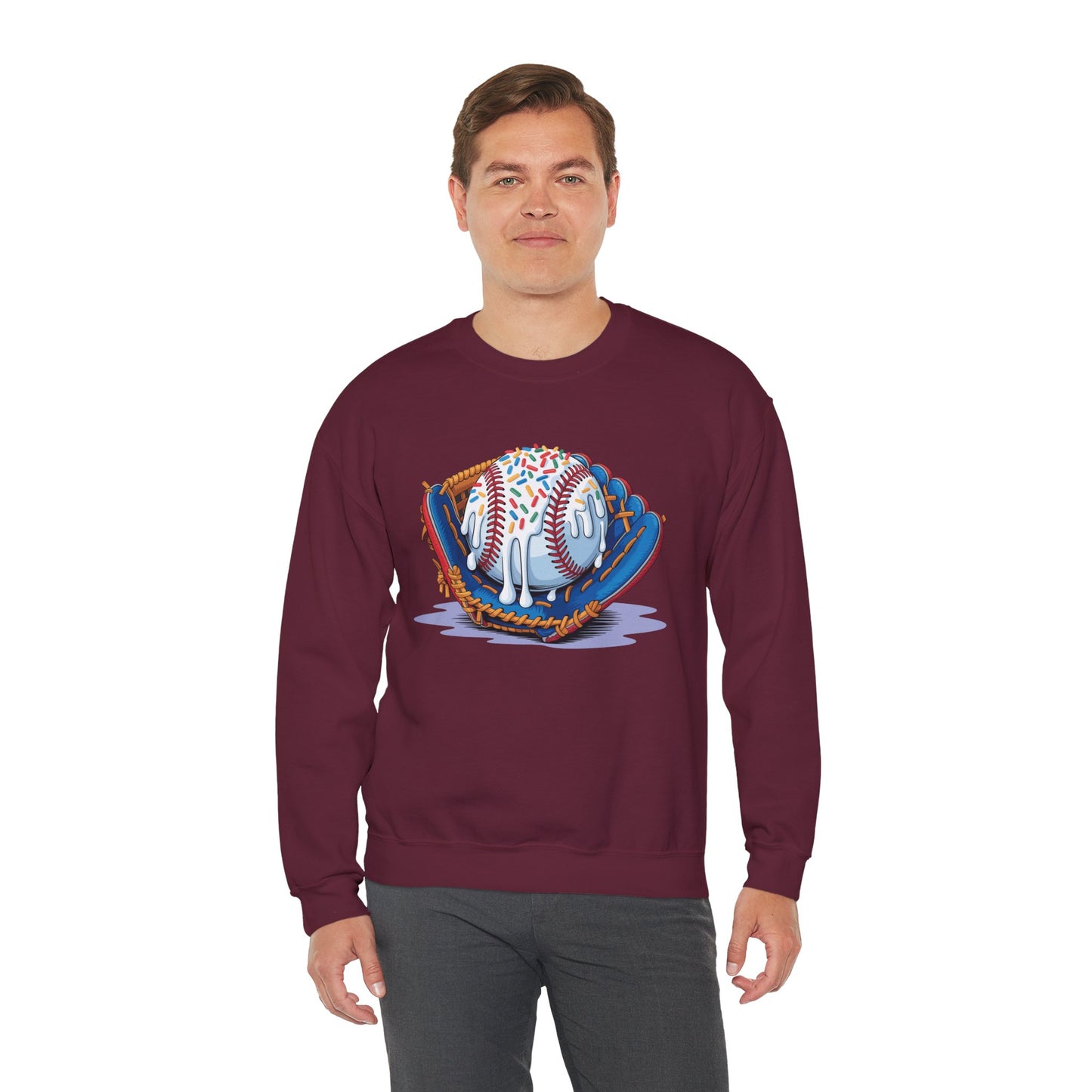 Baseball Drip Ice Cream Sprinkles Baseball Glove Sweatshirt