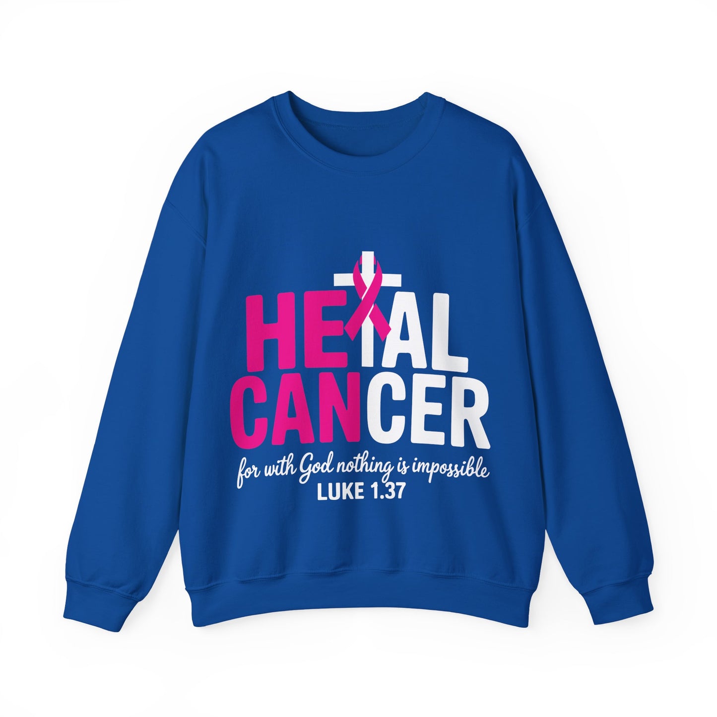 Heal Cancer Believe God Christian Breast Cancer Awareness Sweatshirt