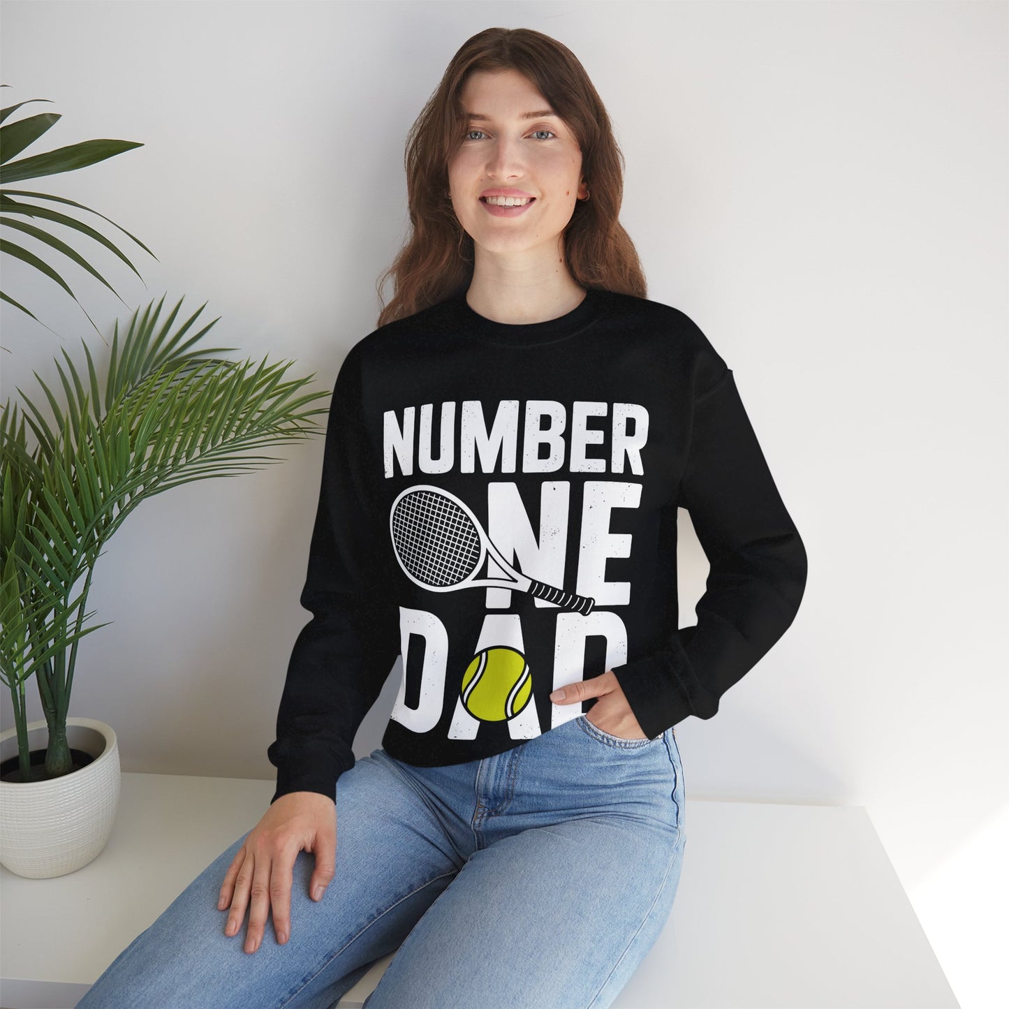 Tennis Dad Number One Daddy with Tennis Sayings Fathers Day Sweatshirt