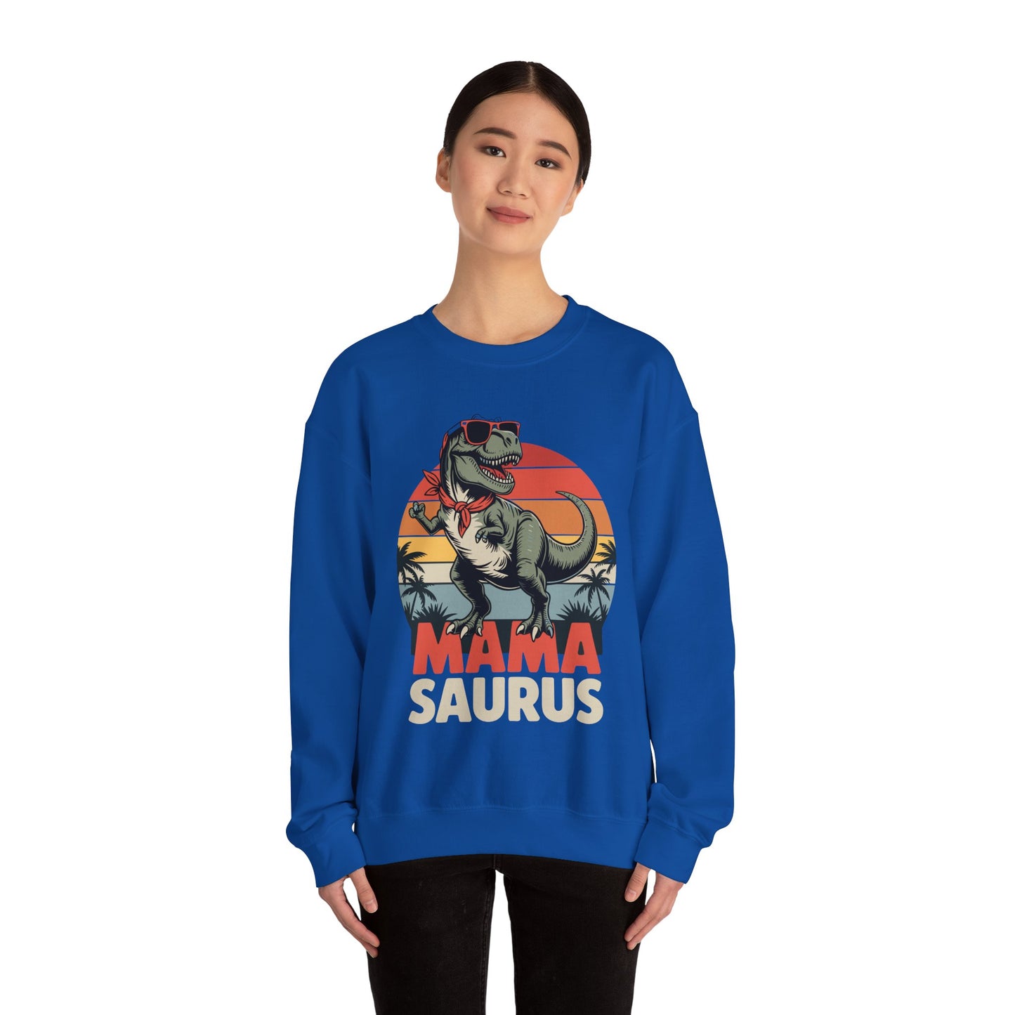 Mamasaurus T Rex Dinosaur Mama Saurus Family Matching Women Sweatshirt