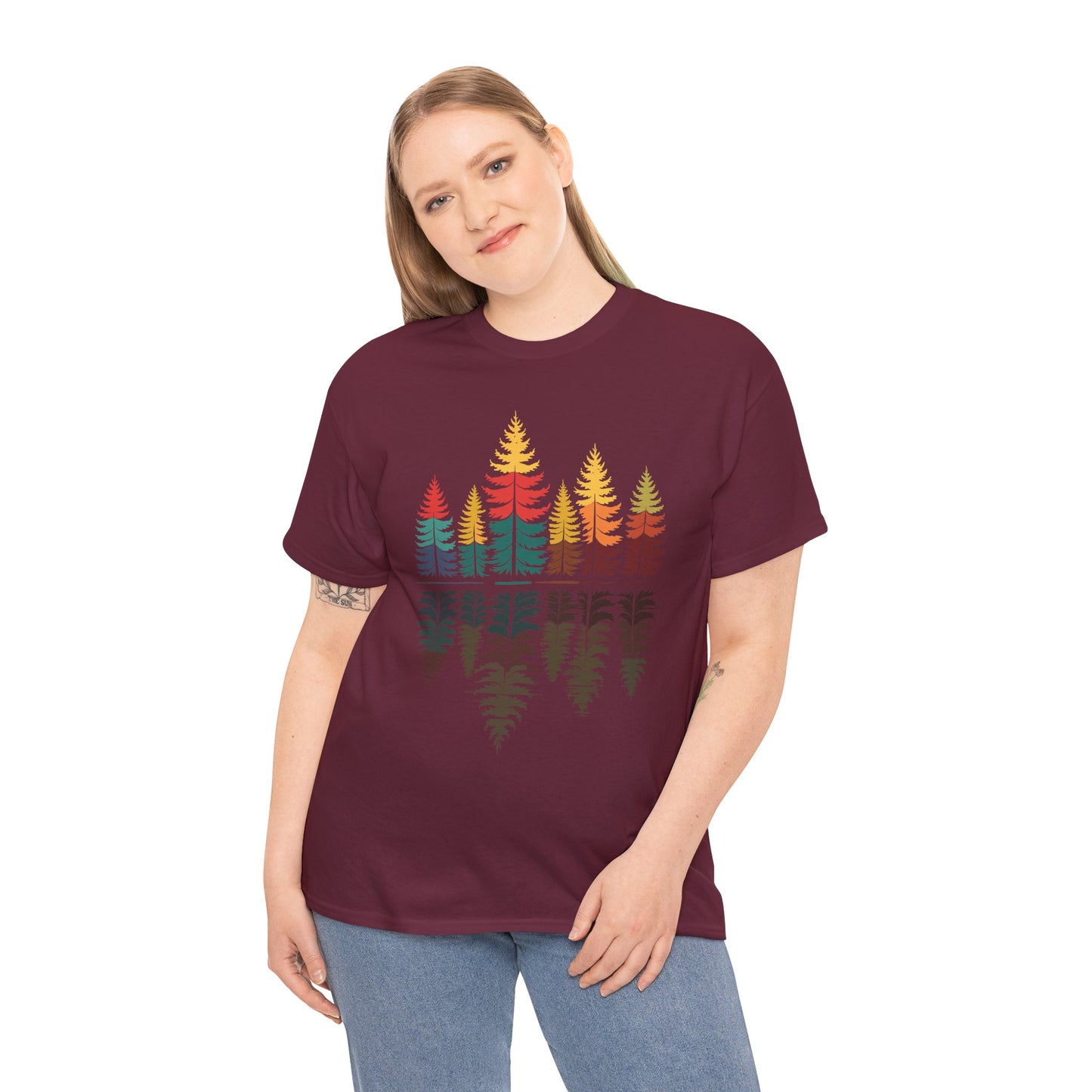 Nature Reflection Forest Trees Outdoor Wildlife T-Shirt