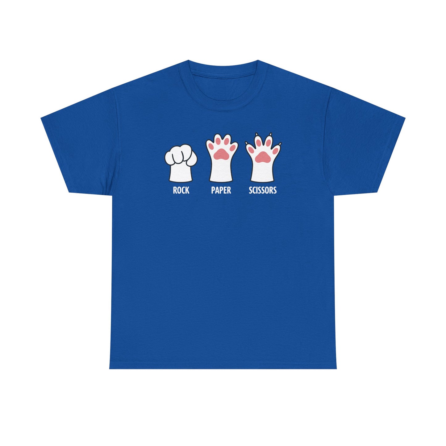 Funny Introvert Cat Animal Rescue Rock Paper Scissors Cute Paw Cat T-Shirt