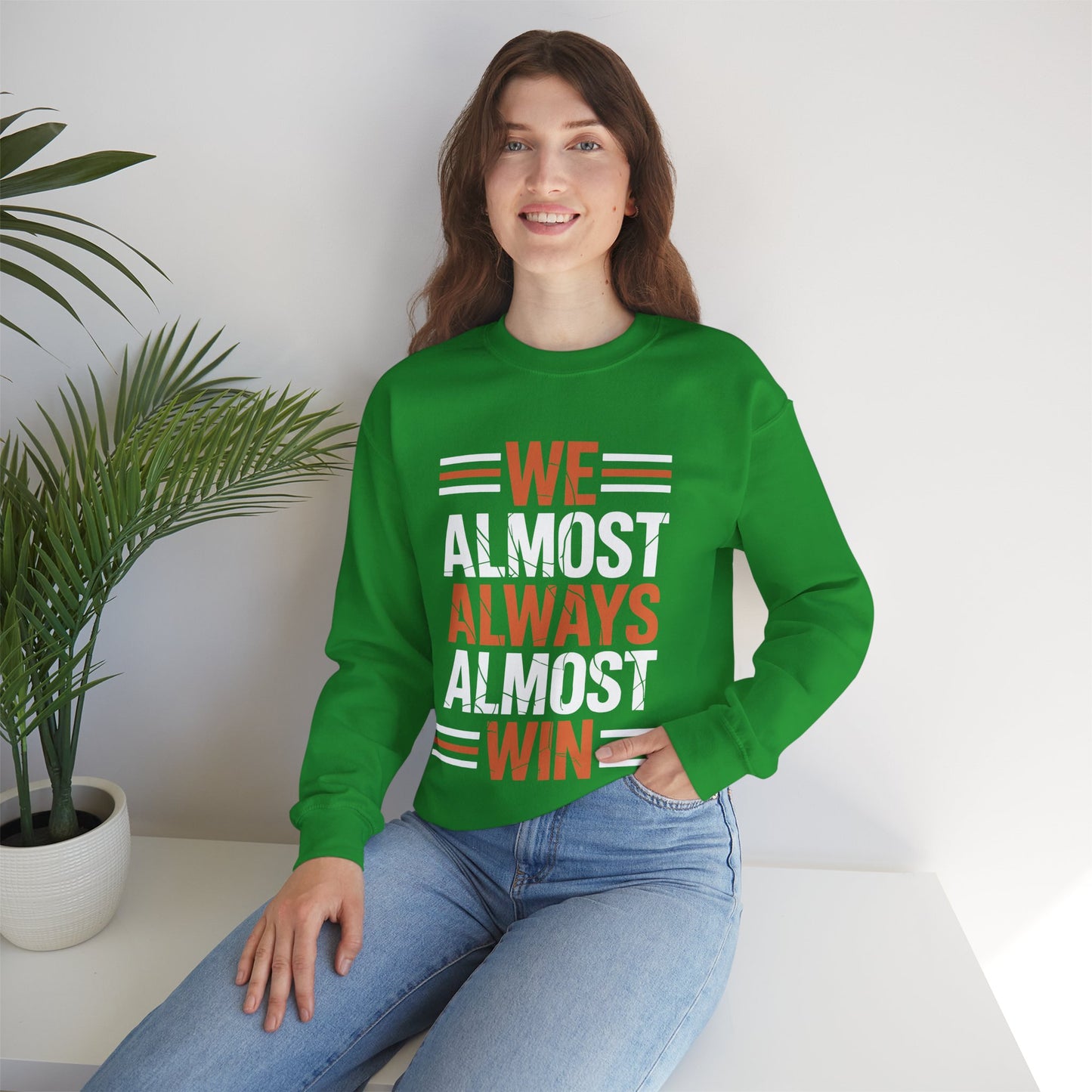 Funny Cleveland Throwback We Almost Always Almost Win Football Fans Lovers Sweatshirt