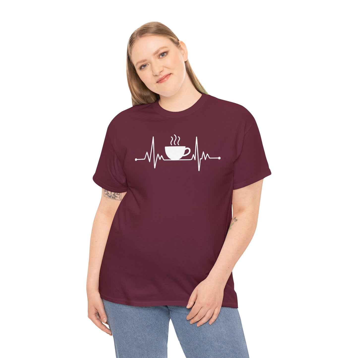 Coffee Heartbeat Drinking Coffee T-Shirt
