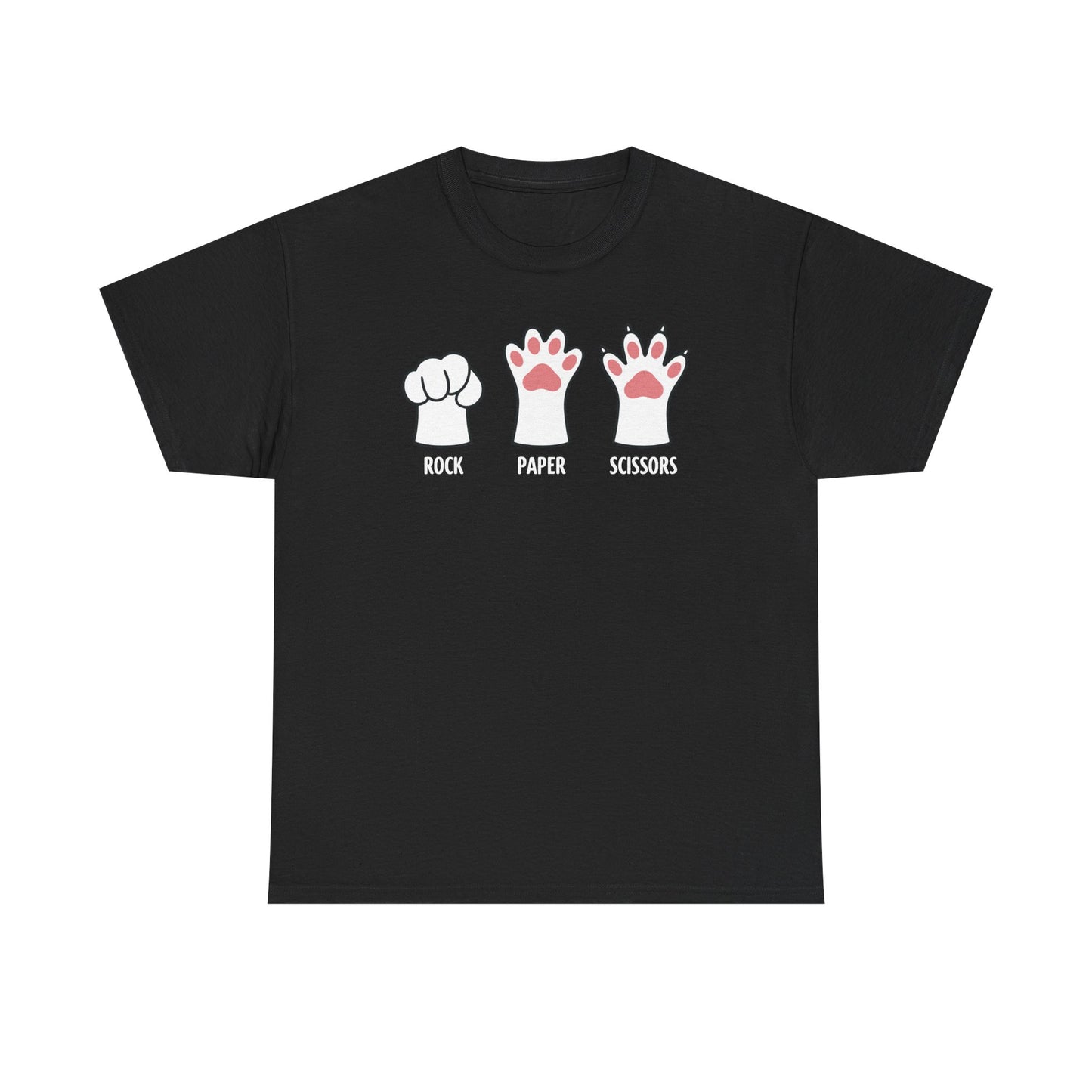 Funny Introvert Cat Animal Rescue Rock Paper Scissors Cute Paw Cat T-Shirt