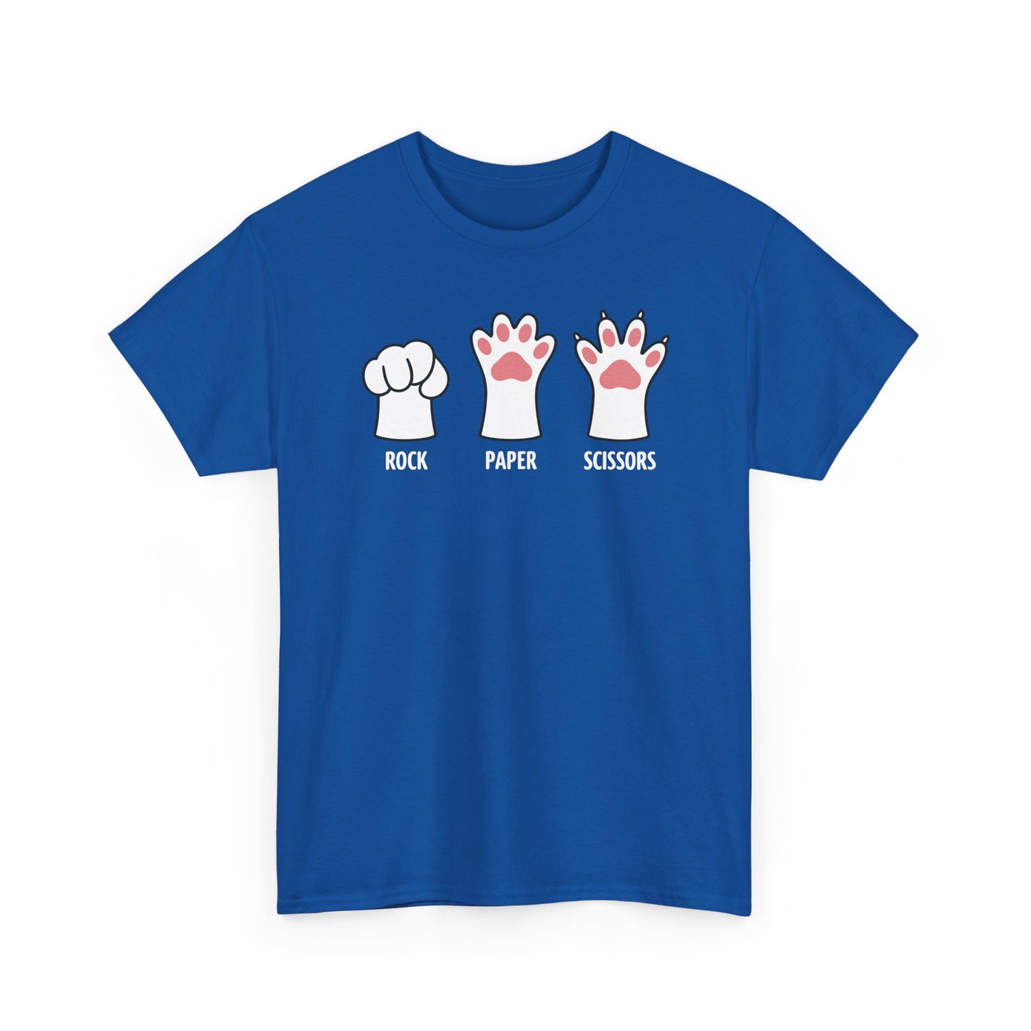 Funny Introvert Cat Animal Rescue Rock Paper Scissors Cute Paw Cat T-Shirt