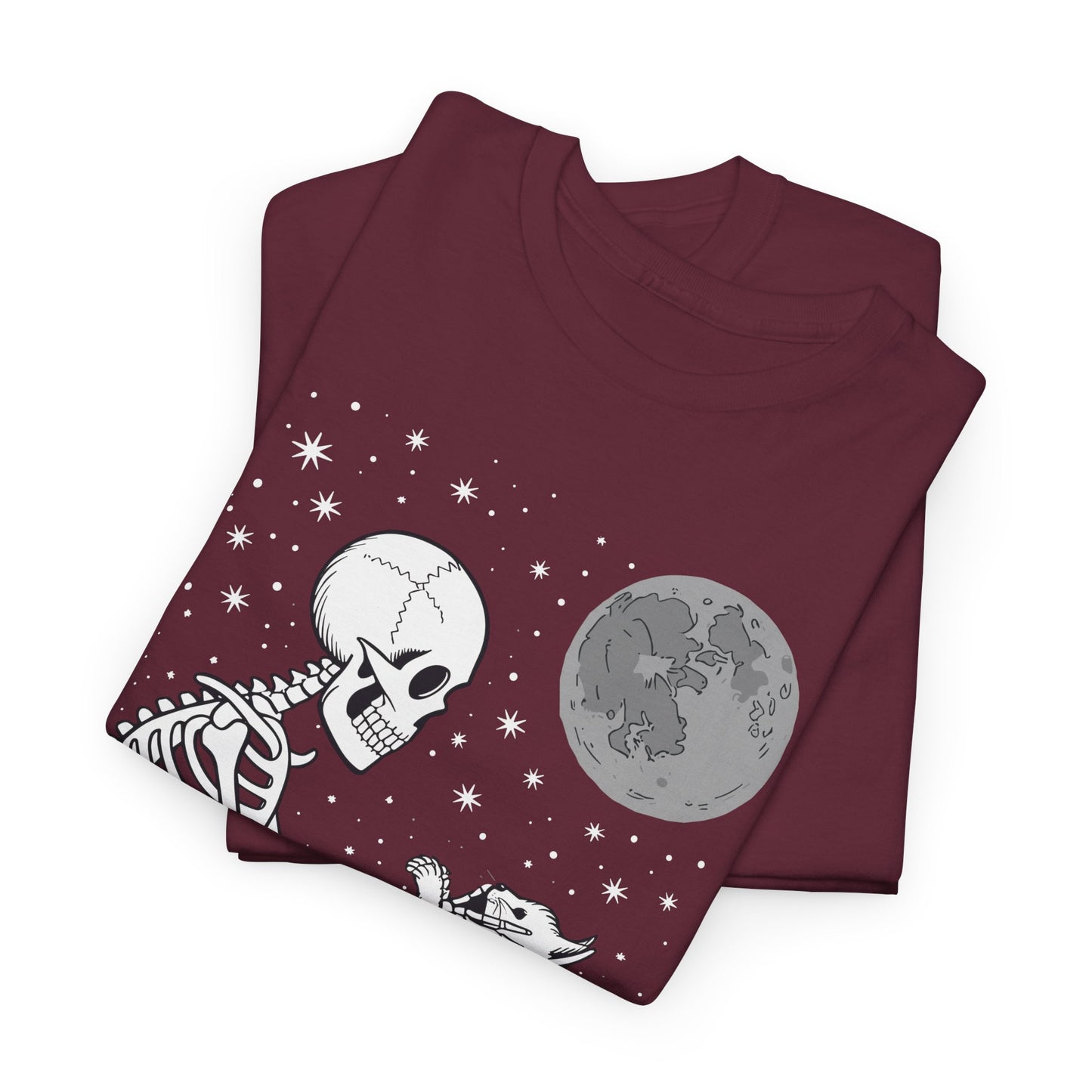 Skeleton Cat Skull Kitty Cute Goth Halloween Men Women T-Shirt