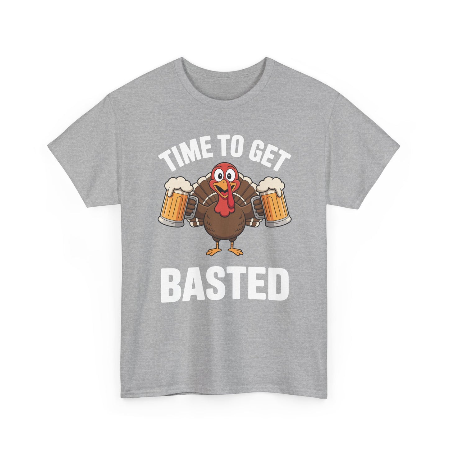 Time To Get Basted Funny Beer Thanksgiving Turkey Gift T-Shirt