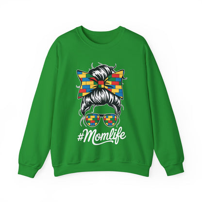 Building Block Messy Bun Mom Life Master Builder Mothers Day Sweatshirt
