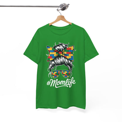 Building Block Messy Bun Mom Life Master Builder Mothers Day T-Shirt