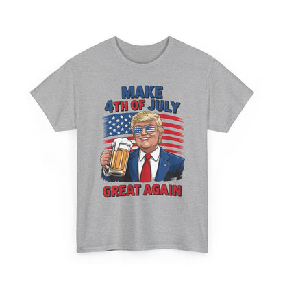 Trump Make 4th of July Great Again Men Drinking Beer Funny T-Shirt
