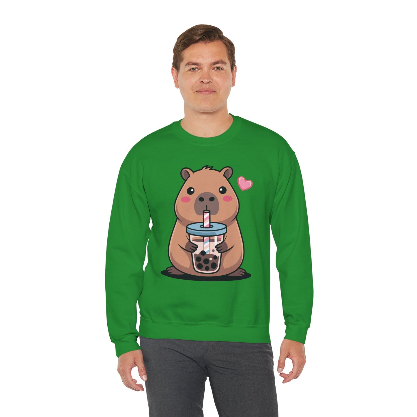Cute Capybara Kawaii Anime Drinking Bubble Tea Lover Girls Sweatshirt
