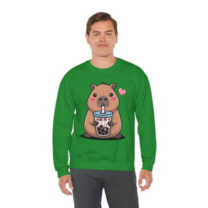 Cute Capybara Kawaii Anime Drinking Bubble Tea Lover Girls Sweatshirt