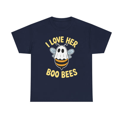 I Love Her Boo Bees Couples Halloween Adult Costume His Men T-Shirt
