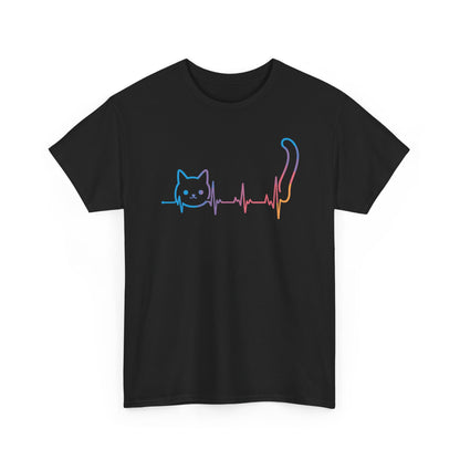 Heartbeat Cat Lover Animal Silhouette Cute Cat T-Shirt