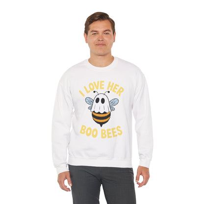 I Love Her Boo Bees Couples Halloween Adult Costume His Men Sweatshirt