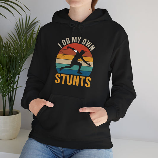 Funny I Do All My Own Stunts Broken Bones Hoodie