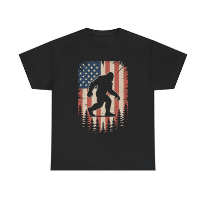 Bigfoot 4th of July Shirt American USA Flag Patriotic T-Shirt