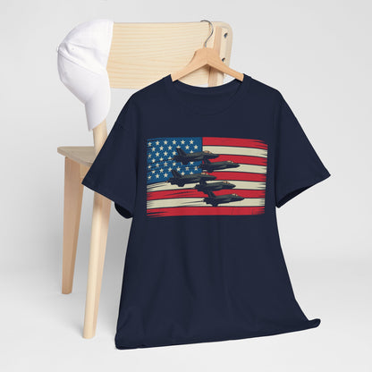 Vintage American Flag USA Fighter Jets 4th of July Patriotic T-Shirt