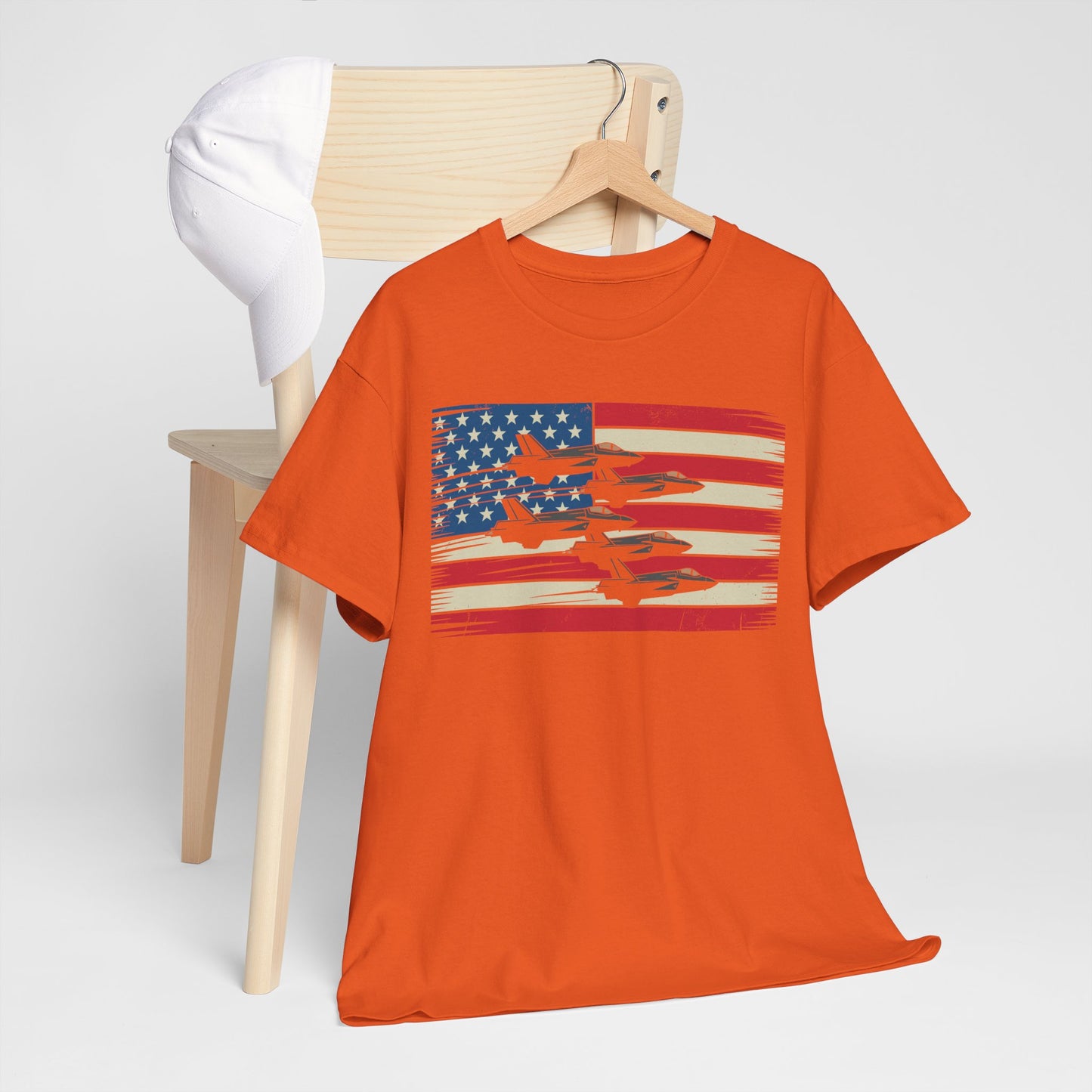 Vintage American Flag USA Fighter Jets 4th of July Patriotic T-Shirt